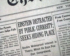 Genius Physicist ALBERT EINSTEIN Theory of Relativity Science 1929 NYC Newspaper