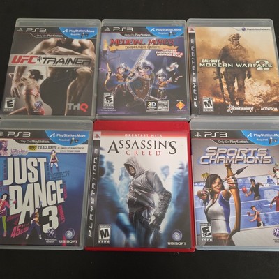 Lot of 6 PS3 Games Assasins Creed, Call of Duty, Playstation Move games