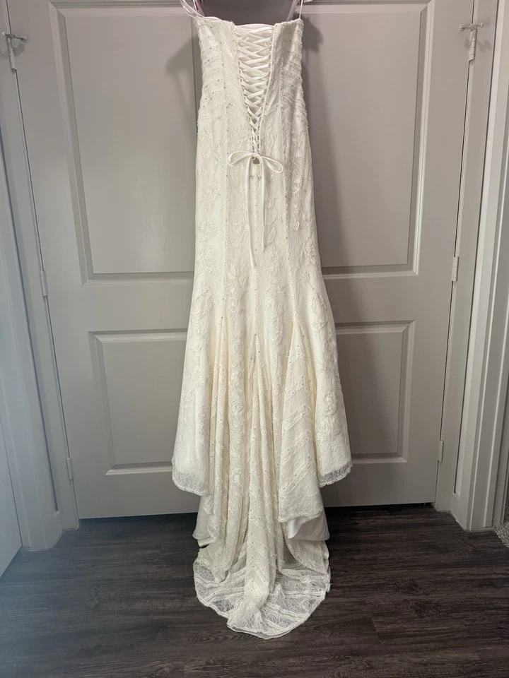 Justin Alexander Ivory Woman’s Wedding Dress Size 10 - Image 3 of 4