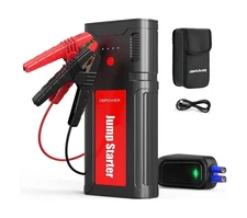 Jump Starter - 2750A Peak, For 12V Vehicles, w/ Smart Clamp Cables & LED Light