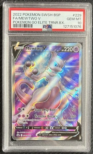 Pokemon Go ETB Promo Mewtwo V SWSH229 2022 Sword & Shield BSP PSA 10
