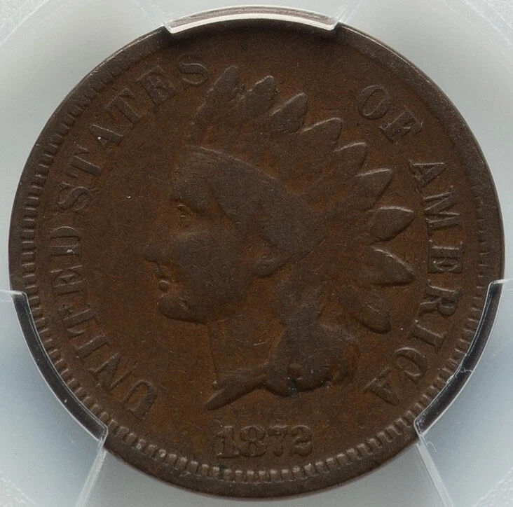 1872 Indian Head Cent, Penny, PCGS VG08, Ryan's Rare Coins & Antiquities, C8419 - Image 2 of 4