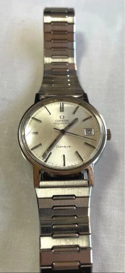 Мужские автоматические часы OMEGA Geneve серебристый циферблат рабочие 37 мм винтаж - Изображение 2 из 4