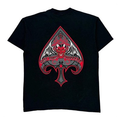 90S West Coast Choppers Devil Ace Of Spades T-Shirt - Medium Black