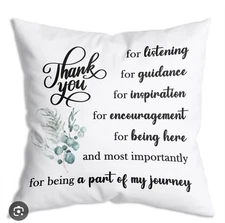 Thank You For Being Part Of My Journey Pillow Cover 18x18 Zips