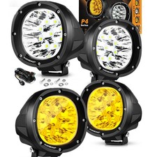 Auxbeam 4 Inch Round Led Driving Pods Lights Spot Fog Lamp Whiteamber For Jeep Auxbeam 4 Inch Round Led Driving Pods Lights Spot Fog Lamp Whiteamber For Jeep