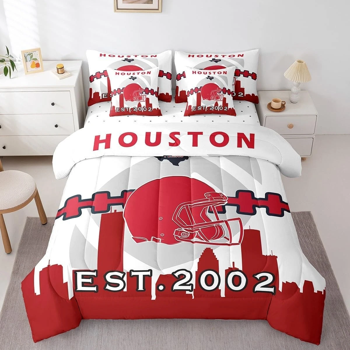 Houston Texans Queen Bedding Set, Comforter Set