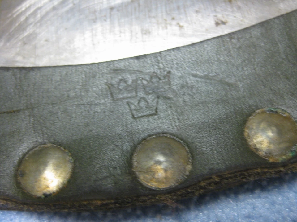 Machado militar verde vintage Hulks Bruk Suécia com tampa de lâmina de couro - Imagem 4 de 4