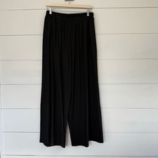 Cider Women’s 0XL Black Pleated Ribbed Wide Leg Pants