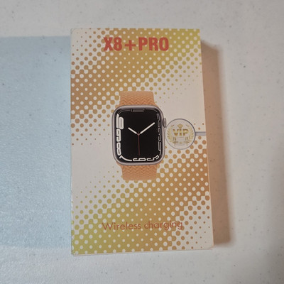 X8+ Pro Smart Watch 45mm White Plastic Case, White Silicone Band, Wireless