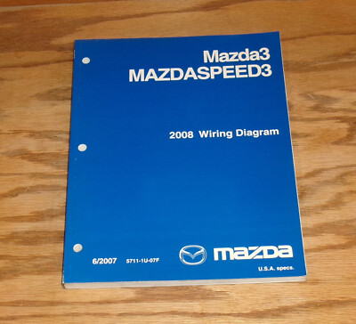 Original 2008 Mazda Mazda3 Mazdaspeed3 Wiring Diagram Manual 08