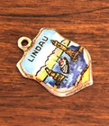 Vintage Lindau Germany 800 Silver Enamel Travel Shield Charm EHj — photo 6