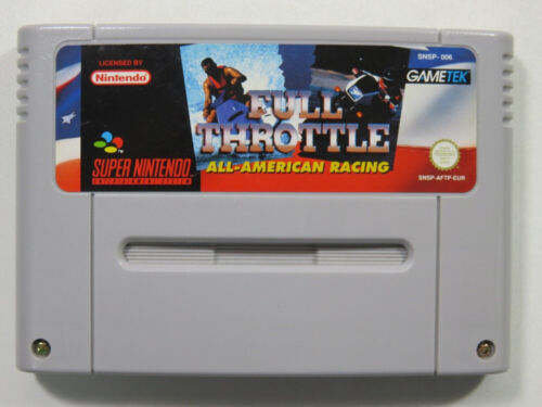 FULL THROTTLE ALL AMERICAN RACING SUPER NNINTENDO (SNES) PAL-EUR (CARTRIDGE ONLY) - Picture 1 of 2