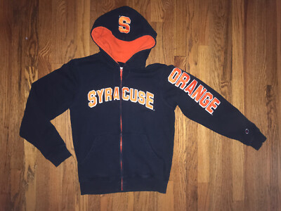 Syracuse Zip Up Hoodie Sweatshirt Champion Mens Small Blue