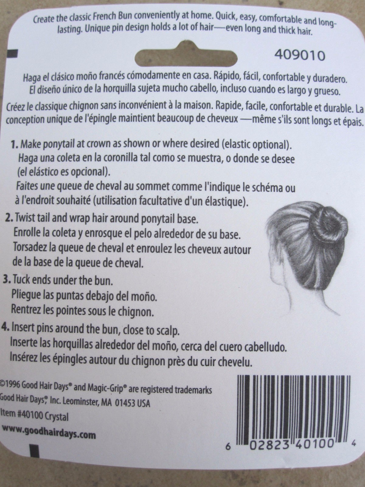 Magic Grip ® Hair Pins Crystal 10 Pieces Per Pack 2 1/2"Pins Good Hair