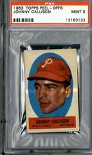 1963 Topps Peel-Offs Johnny Callison - PSA 9