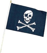 Black Pirate Flag Pirates Party Decoration Skull Crossbones 12 inch x 18 inch