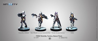 Infinity ALEPH Yadu Troops Corvus Belli INF 280864 Tacbot Bots HMG Spitfire