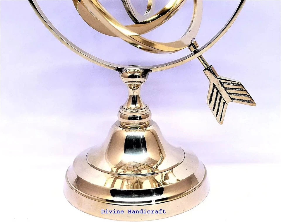 Armilar de latón náutico vintage 11" esfera globo decoración hogar y oficina regalo Foto 4 de 4