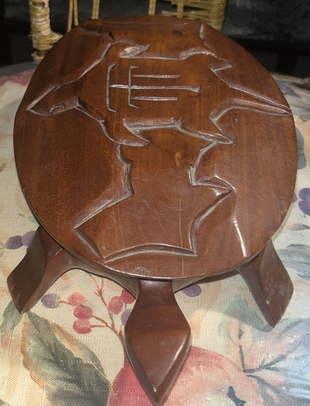 Hand carved Wooden Turtle Trinket Storage Box  With Removable Lid Made In Haiti