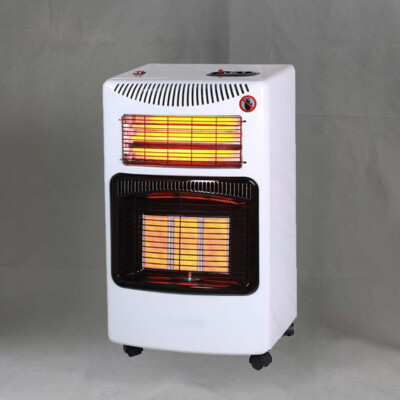 WHITE PORTABLE FIRE CALOR GAS HEATER CABINET BUTANE W/ FREE REGULATOR  HOSE UK