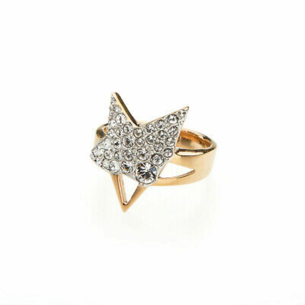 Bague Thierry Mugler en plaqué or rose et zirconium T.56 - Bijou élégant pour femme
