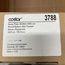 Corning 3788 | 96-Well x 330&micro;L Round Bottom Assay Microplate with Lid, 20 Pack