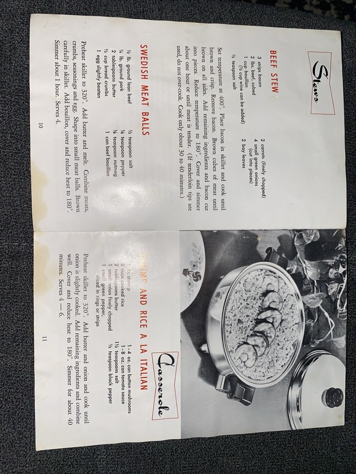 Saladmaster Instructions Stainless Steel Liquid Core 11" Electric