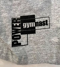 GK BOYS LARGE Gray Cotton Blended POWER GYMNAST Graphic Jersey Shorts L