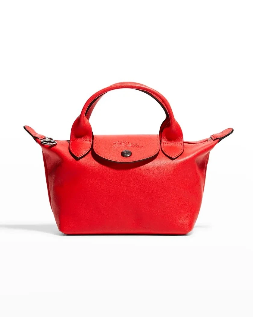 Longchamp - The iconic Le Pliage Cuir bag comes in Cherry