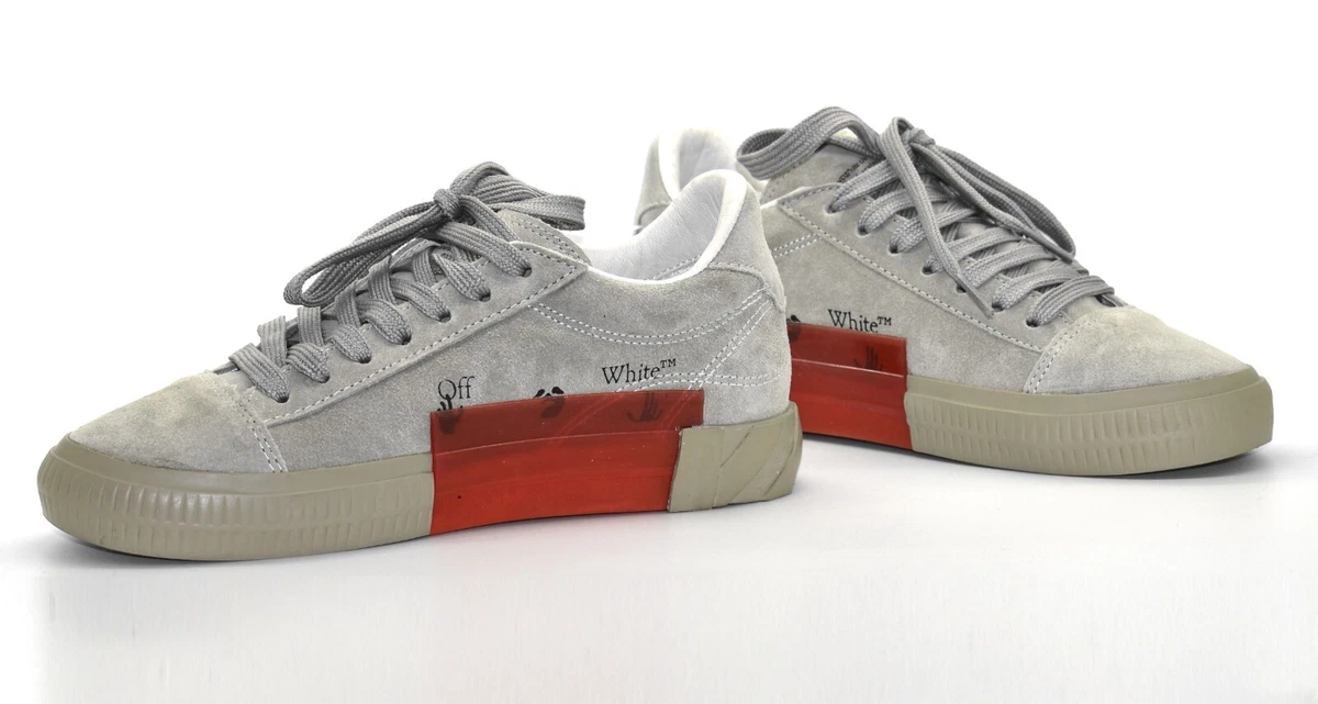G0 NEW OFF WHITE Gray Suede Arrow Logo Lace Up Low Top Sneaker Shoes Sz 37  $400 | eBay