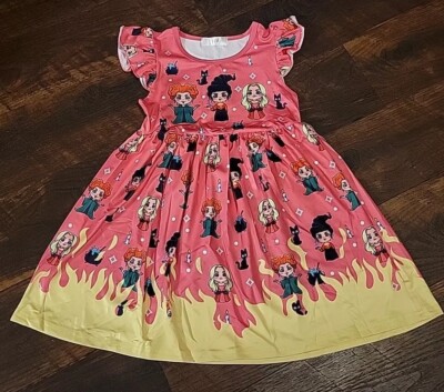 hocus party dress Pink Hocus Pocus Dress Size 5t Sanderson Sisters Halloween Dress