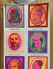 Pop Ten Celebrity Portraits ? Warhol style Pop Art ? Poster - Denmark c1970