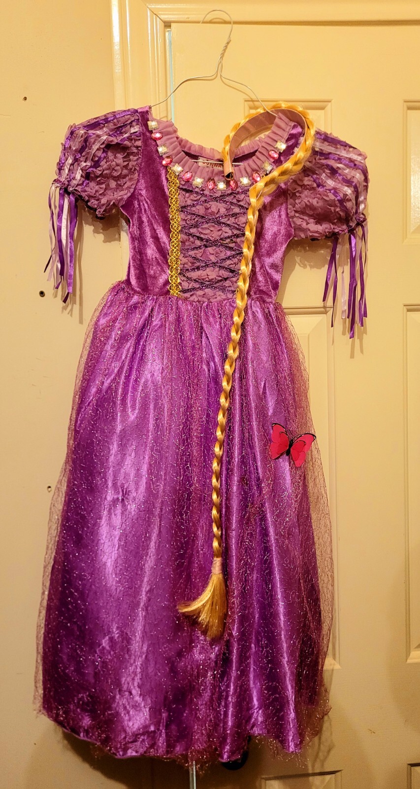 Rapunzel Princess Costume For Girls - Purple Dress Up Set With Crown, Wand & Accessories - View #10