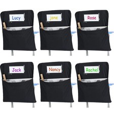6 Pack Large 17 Inches Chairback Pocket Chart Student Chair Pockets Chair Bac...