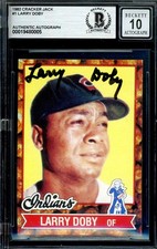 Larry Doby Gem Mint 10 Beckett BAS Signed 1982 Cracker Jack Autograph