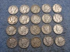 20 SILVER MERCURY DIMES WITH DATES lot 307