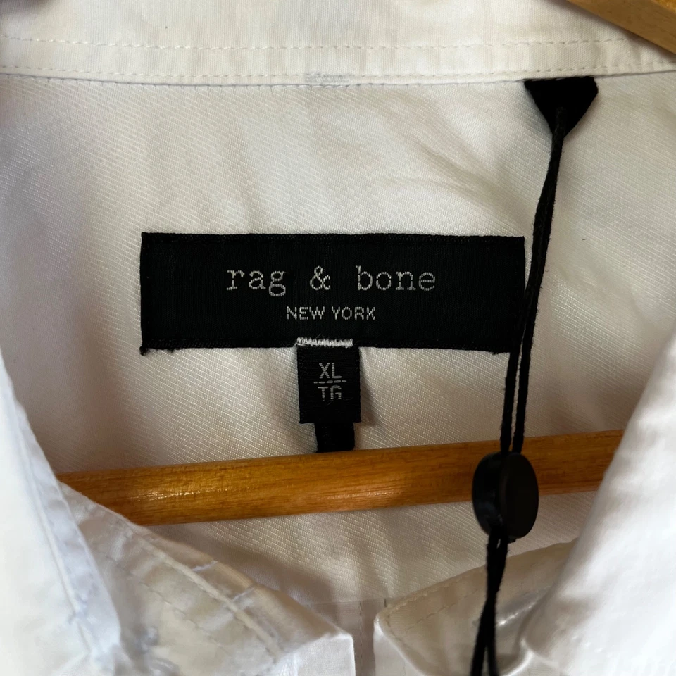 NUEVO CON ETIQUETAS Camisa Diana Popelina Puño Francés Trapo y Hueso Mujer XL Extra Grande Blanca Foto 4 de 4