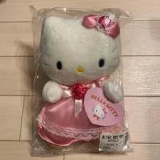Sanrio Hello Kitty Plush Doll Pink Dress Rare 1999 Collectible Toy 10in