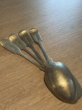 Set of 4 Antique Britannia Plate Teaspoons – JD & S – c1900