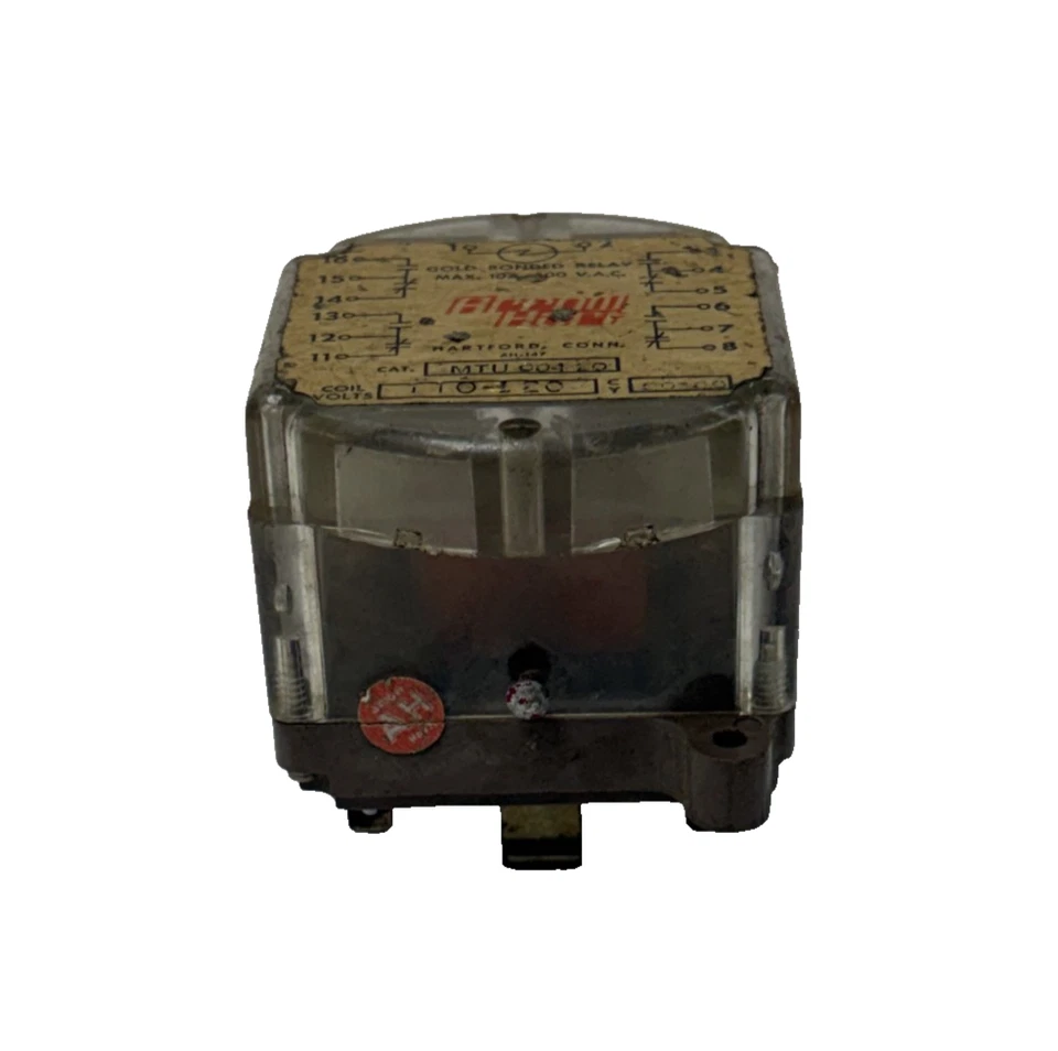 РЕЛЕ ARROW HART ЗОЛОТОЕ СКЛЕЕННОЕ MTU00420 MAX 10 A 300 V.A.C. КАТУШКА ВОЛЬТ 110-120 - Изображение 2 из 4