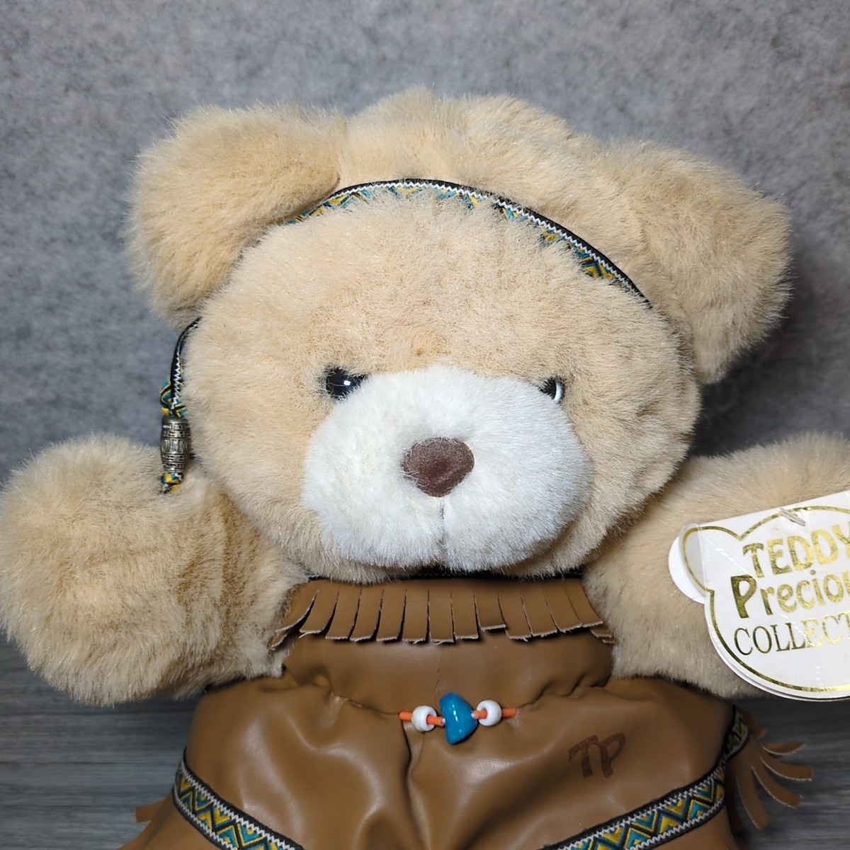 Vintage Dandee Bear Teddy Plush Indian Native American Teddy