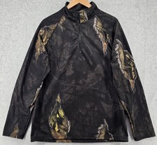 Mossy Oak Woodland Camouflage 1/4 Zip Pullover Men's M Fleece Lined Hunting