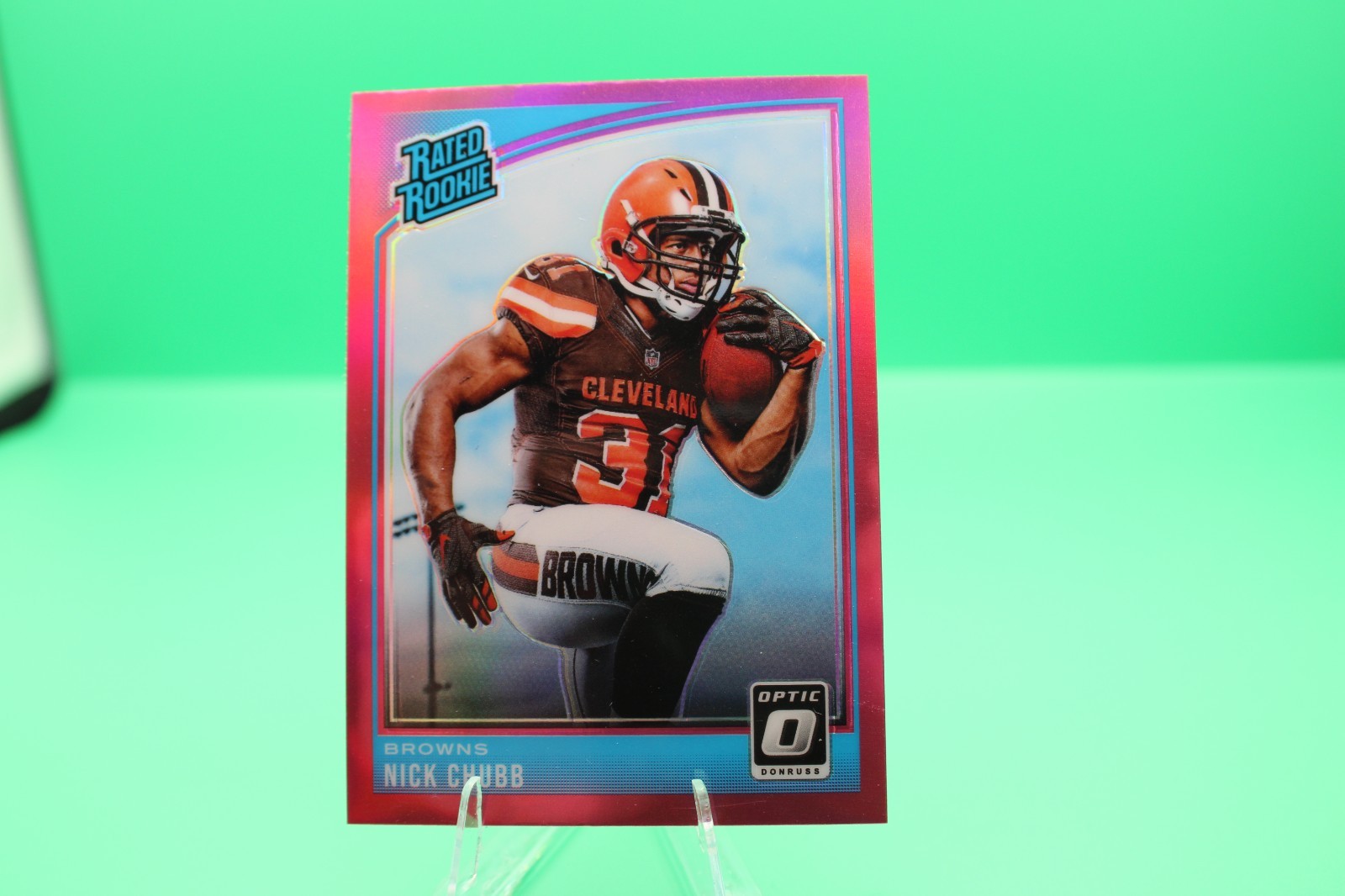 2018 Donruss Optic Rated rookie Pink Nick Chubb