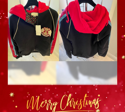 Gucci jacket LARGE zip bomber sweatshirt BIG & TALL hoodie black