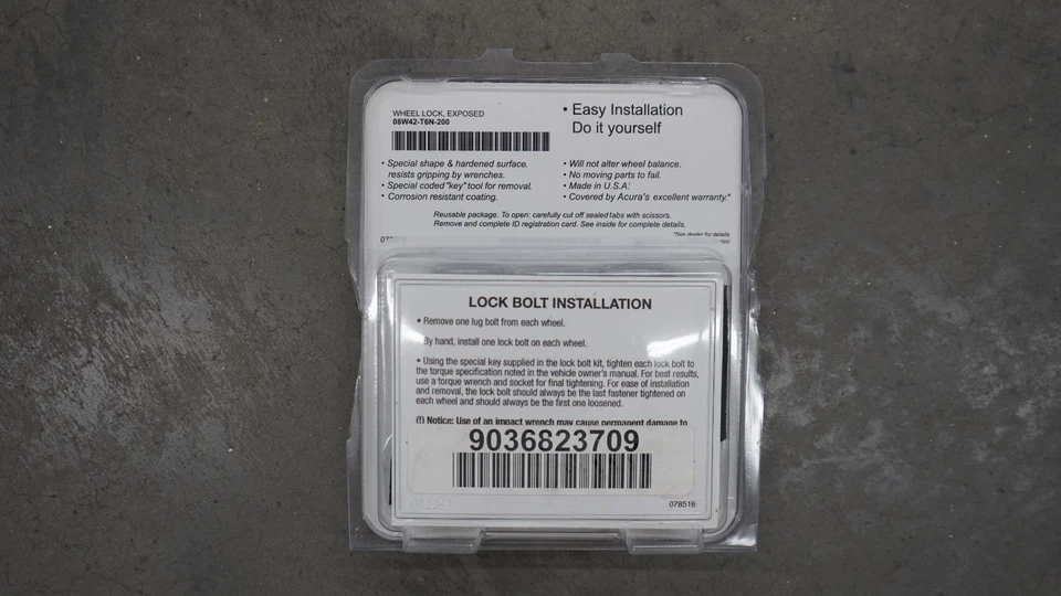 GENUINO FABRICANTE DE EQUIPOS ORIGINALES HONDA **USADO** Juego de pernos de bloqueo de rueda Acura NSX 08W42-T6N-200 2017-202 Foto 4 de 4