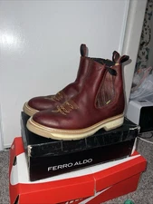 Men’s Short Ankle Western Rodeo Cowboy Boots 10 Wine