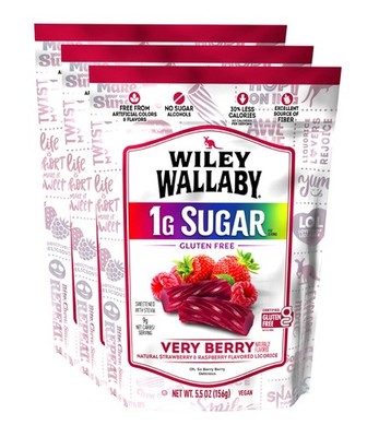 Wiley Wallaby 5.5 Ounce Very Berry Low Sugar (Pack of 3), black
