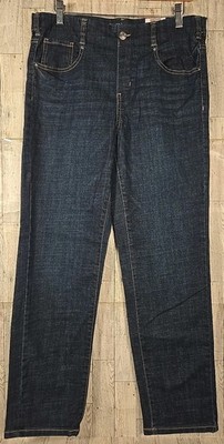 Time & Tru Straight Jeans M Petite XL Petite Mid Rise Pull On Straight Leg NEW