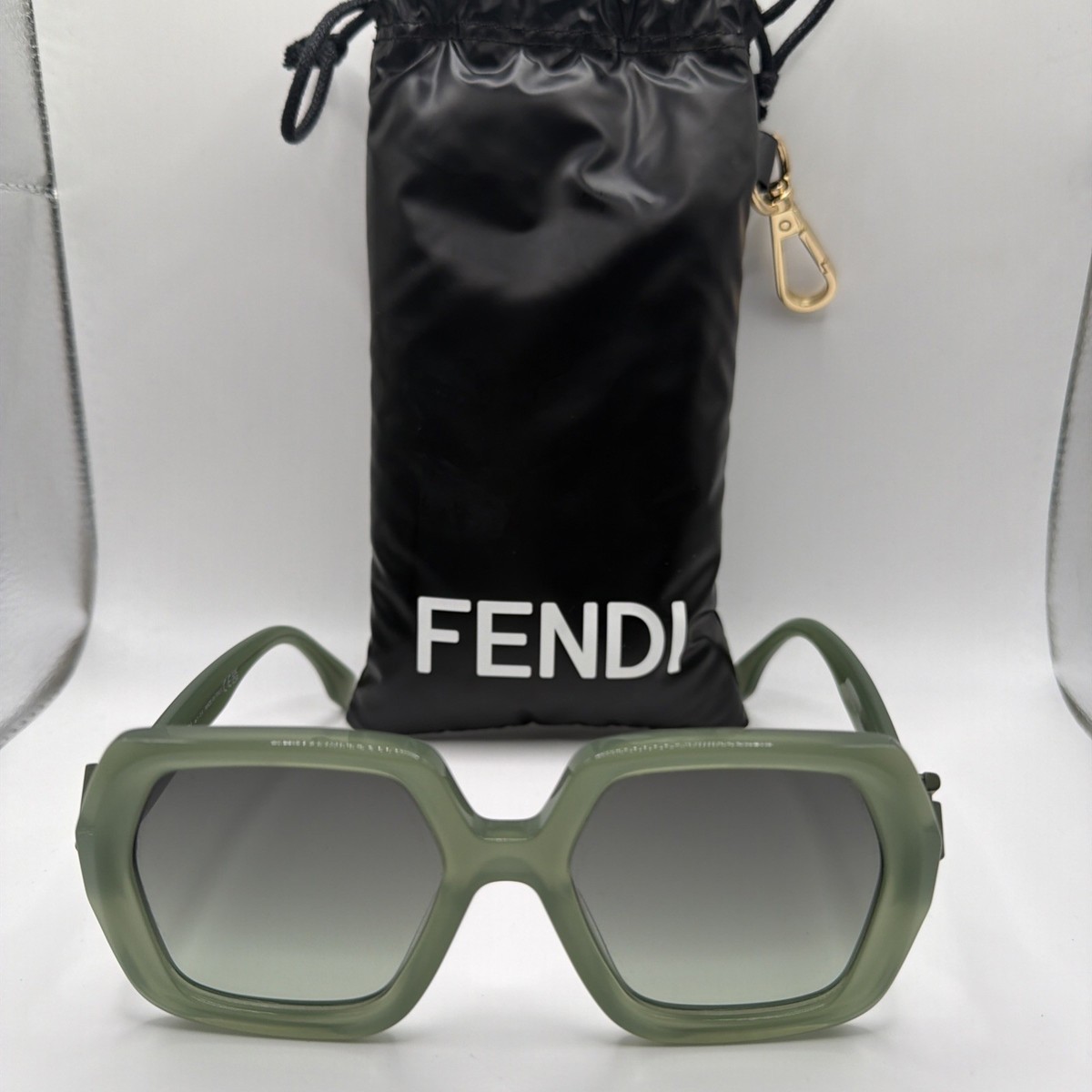 Fendi Diamond Green Acetate Square Sunglasses FE401391 | eBay